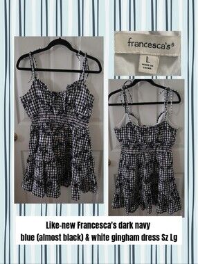 Retails for $72 Like-new Francesca's gingham dress Sz Lg